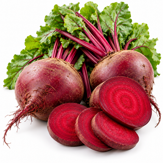 Fresh red beetroot (chukandar) with green leaves and sliced pieces – Kart Basket